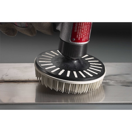 3M Scotch-Brite Bristle Disc, Bd-Zb, 120, White, 4-1/2 In X 5/8-11 Internal, 5 Per Inner 7100138175
